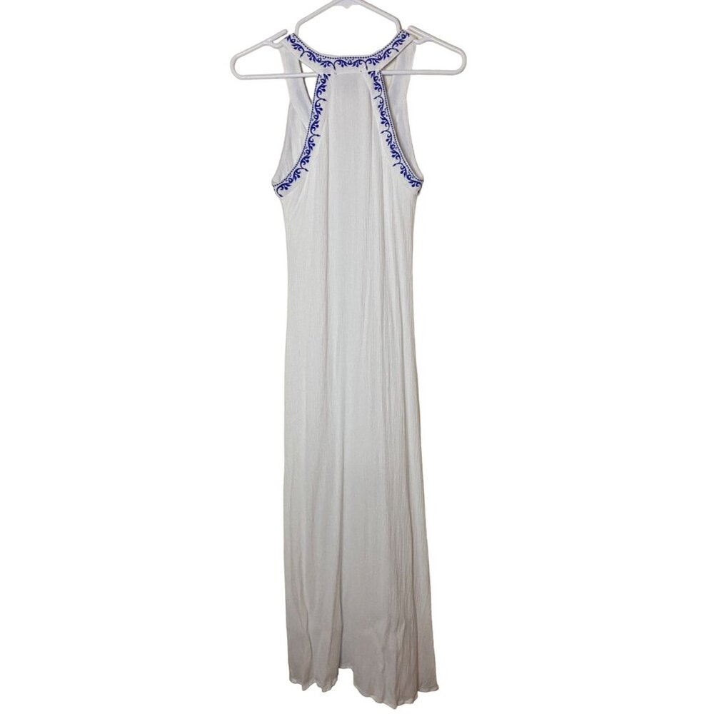 Romeo + Juliet Couture White & Blue Embroidered Maxi Dress XS - Picture 4 of 9